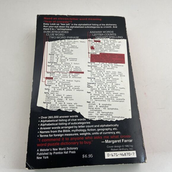 Webster's New World Crossword Puzzle Dictionary Paperback - Picture 2 of 5
